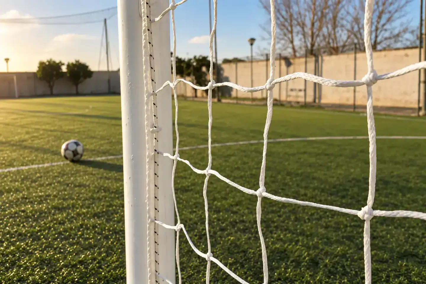 Campo da calcetto con porta e pallone al Regenerexion