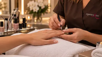Manicure professionale con applicazione dello smalto