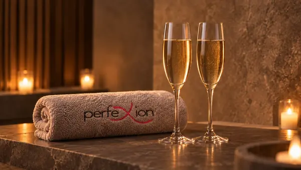 Rituale Champagne con flute e asciugamano Perfexion