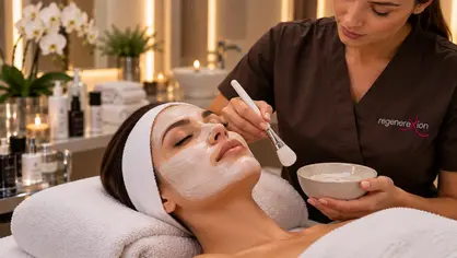 Trattamento viso personalizzato con pennello cosmetico